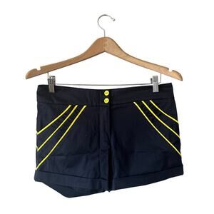 ADAM Adam Lippes Navy Shorts with Neon Yellow Stripes Size 6 NEW WITH TAGS